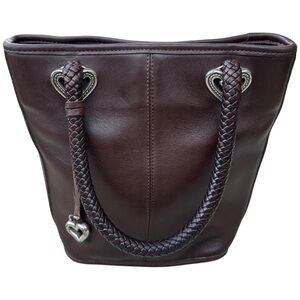 Vintage Brighton Brown Leather Shoulder Bucket Bag